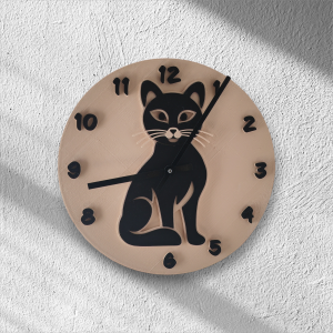 Horloge chat noir